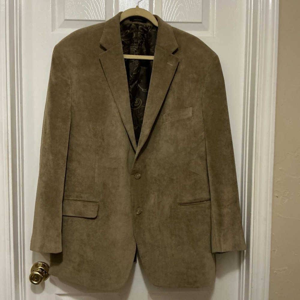 Lauren Ralph Lauren Men Fine Corduroy Jacket Blazer 50R Tan Single Vent EUC